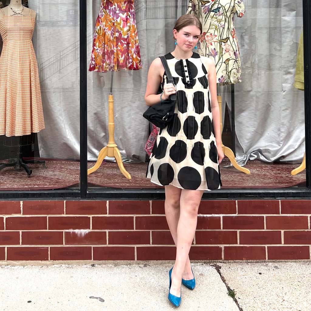 3.1 Phillip Lim 100%Silk Ivory & Black Polka Dot Cocktail Dress 6us
